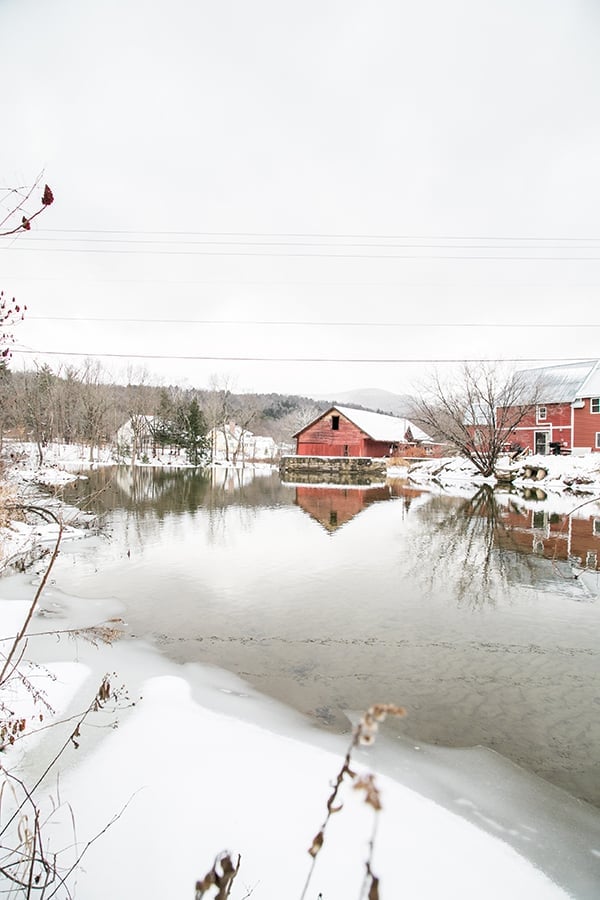 Beautiful barn homes on a lake in Stowe Vermont