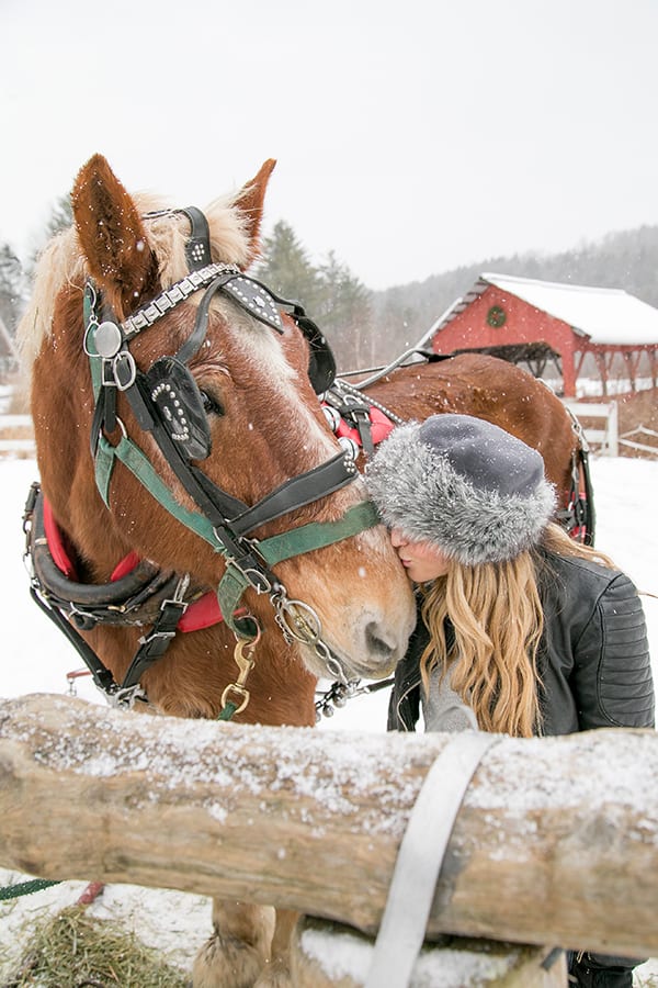 Eden Passante with a beautiful horse in Stowe Vermont 