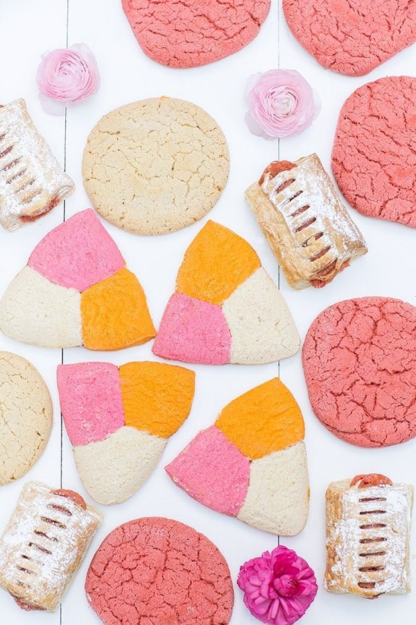 Mexican pink and white cookies.