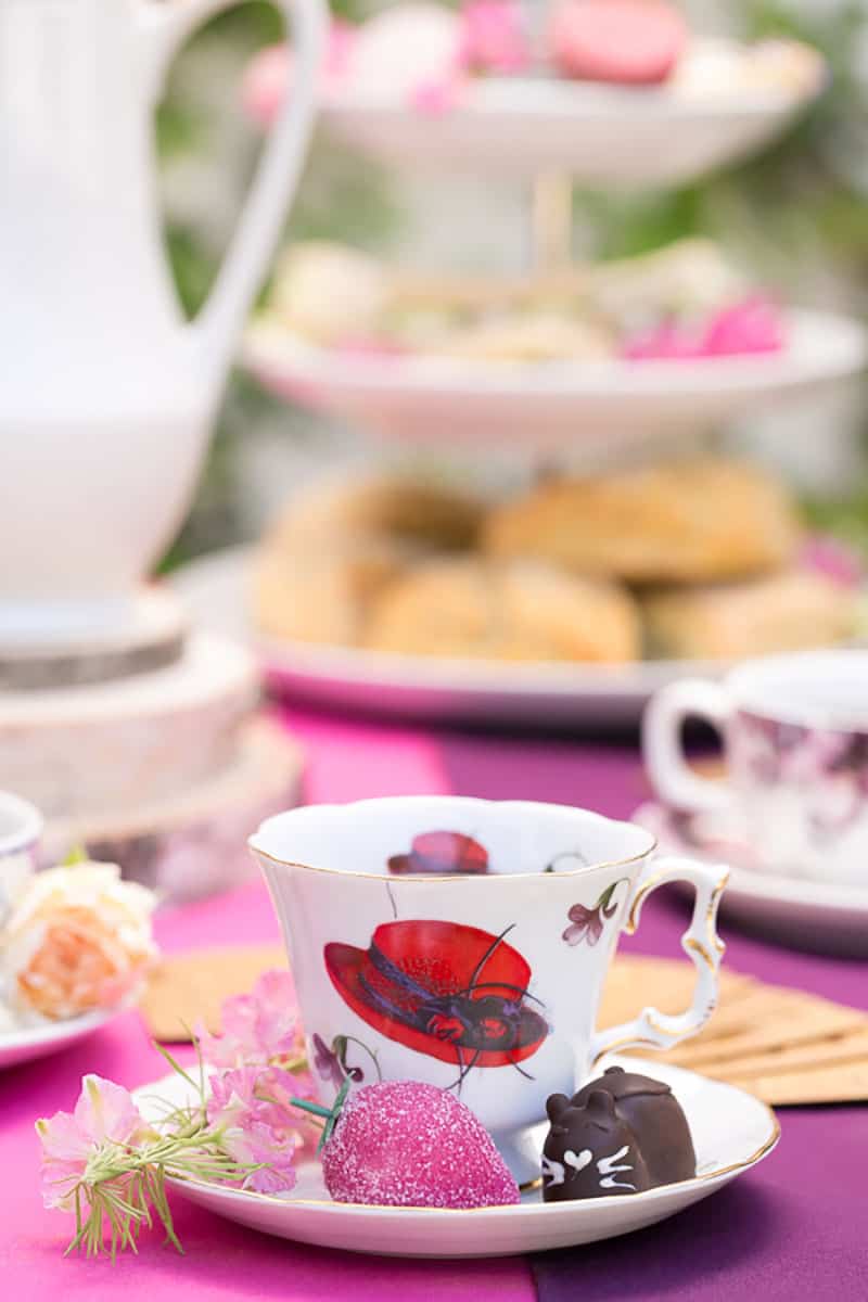 chocolates and candies for an alice in wonderland tea party