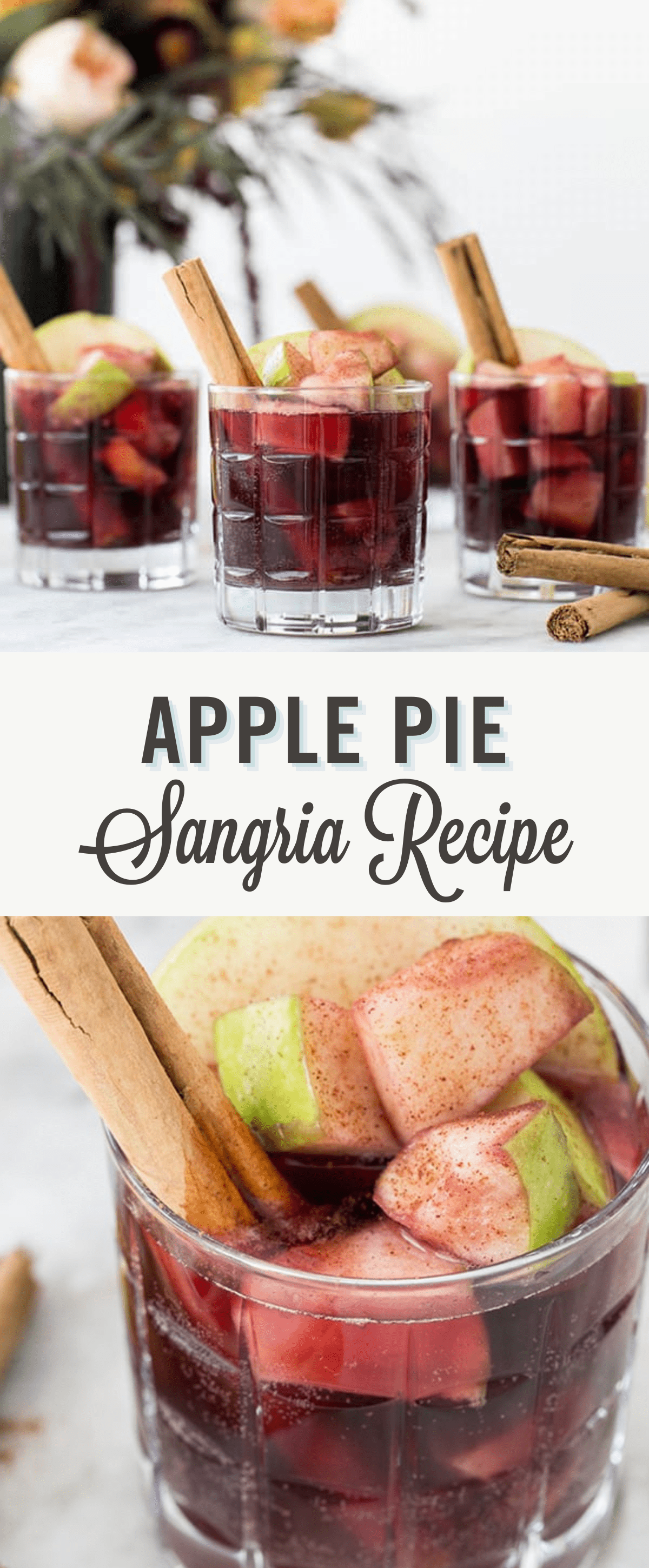 apple pie sangria recipe with title.