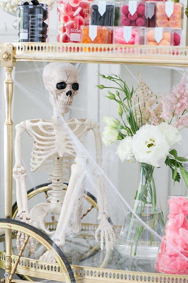  skeleton on candy cart