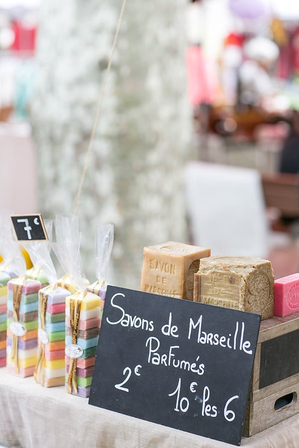 Savon de Marseille Soap on a table.