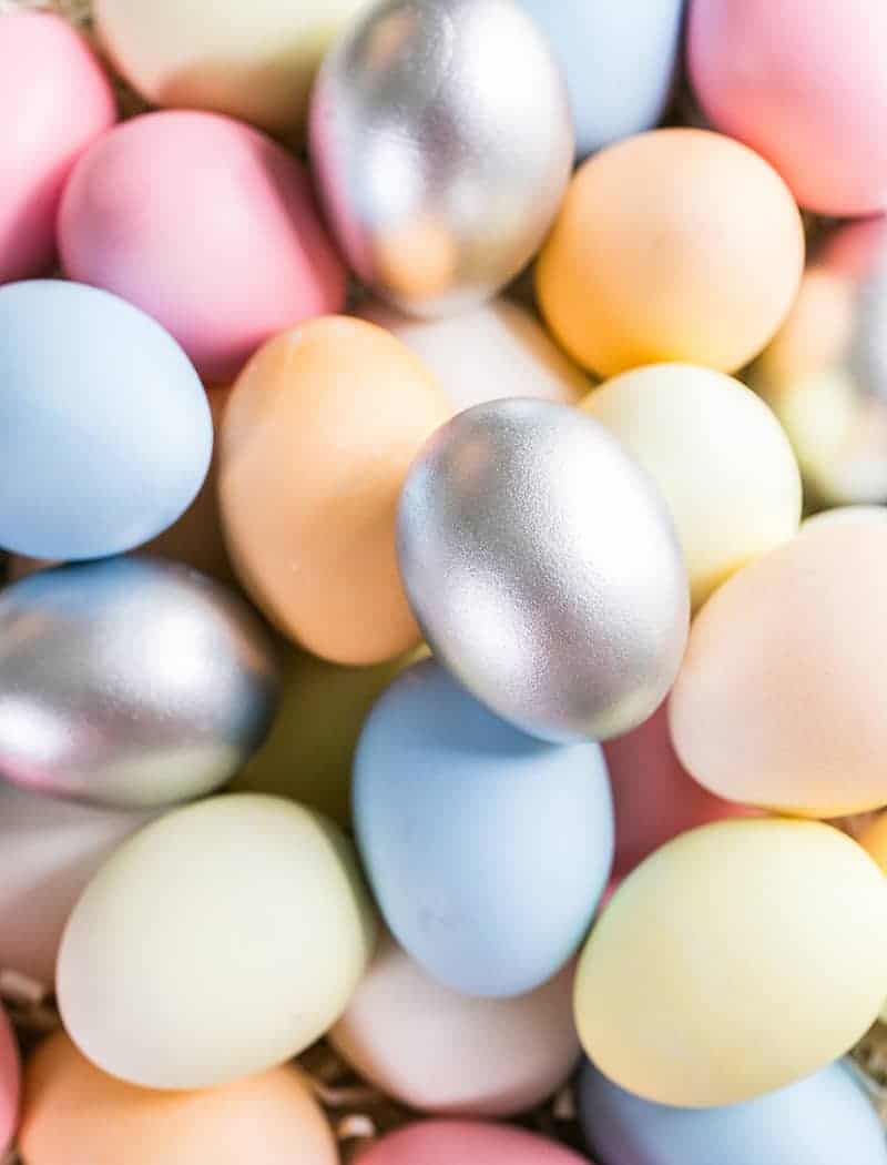 Spray painted eggs