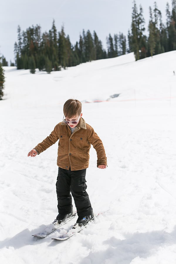 Little boy skiing 