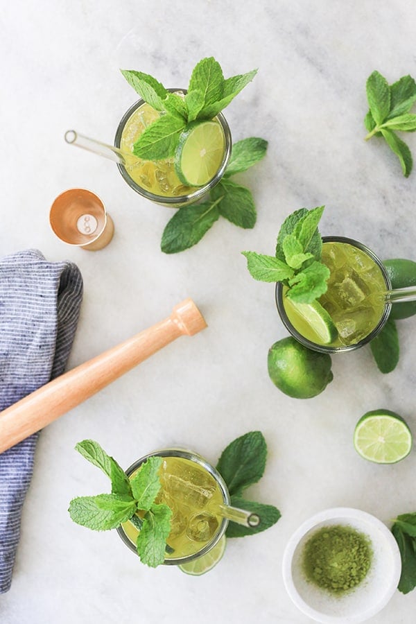 top down shot of easy mojito recipe