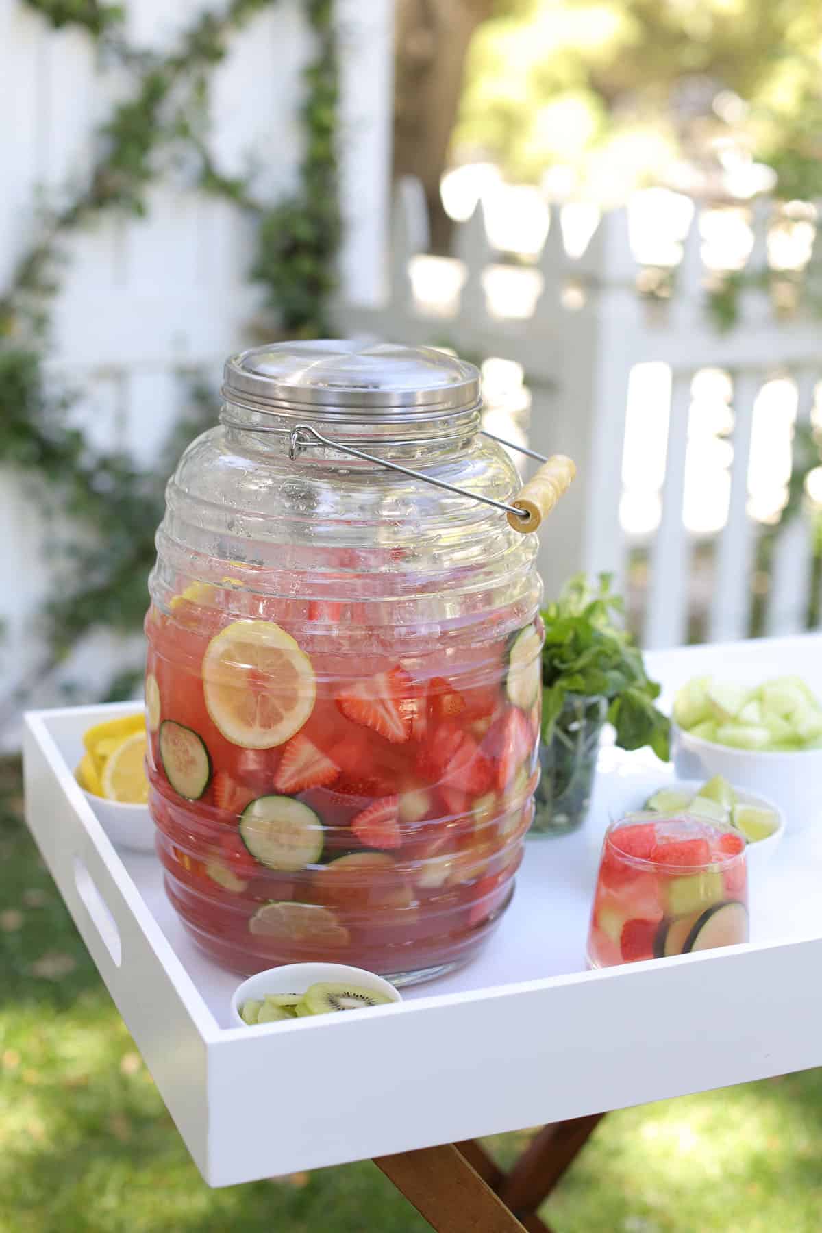 batch of white wine cocktail