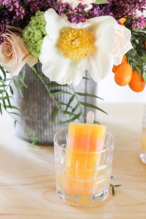 striped popsicles in a glass