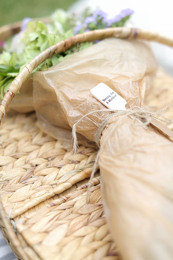 Flowers on a picnic basket 