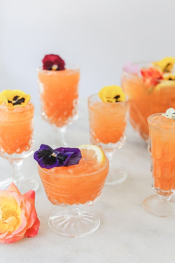 gin punch in glasses