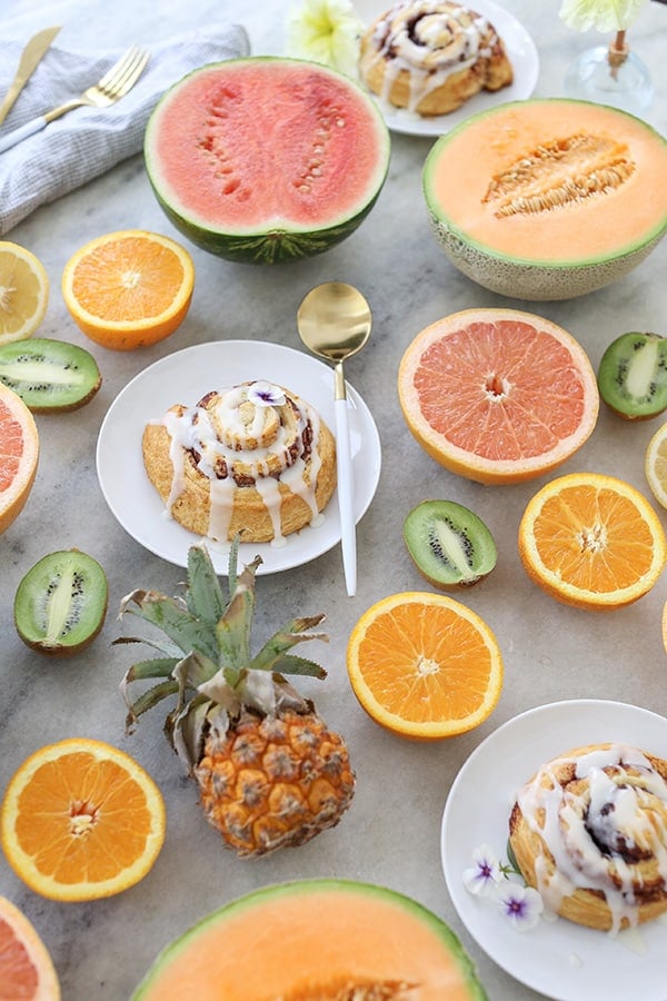 Fruit sliced on a table