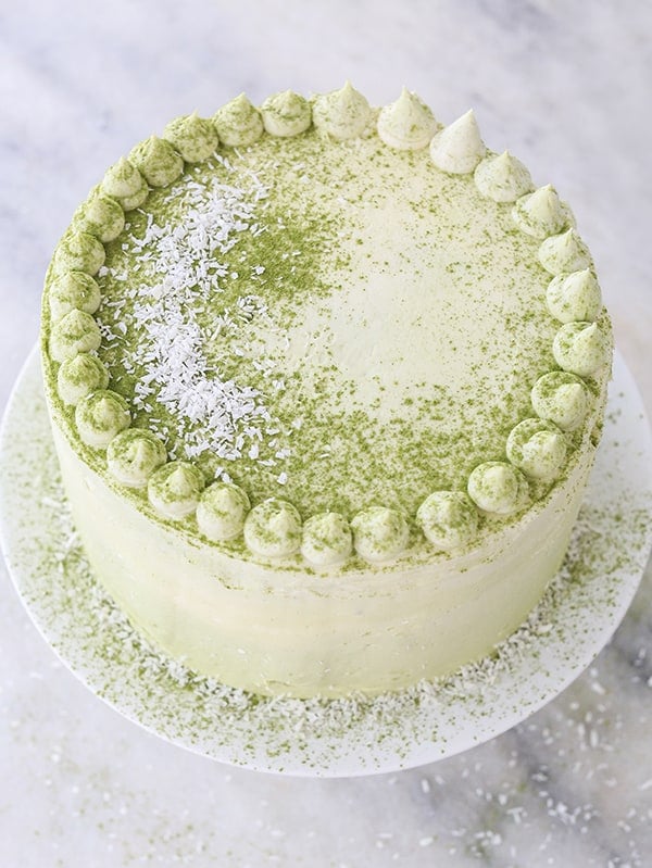 Coconut Matcha Layer Cake Recipe