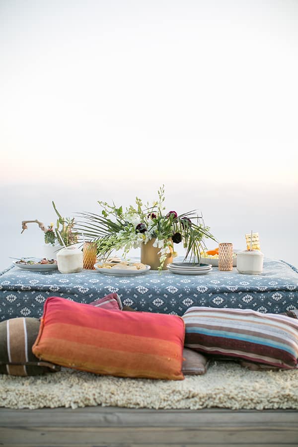 Table setting in Malibu.