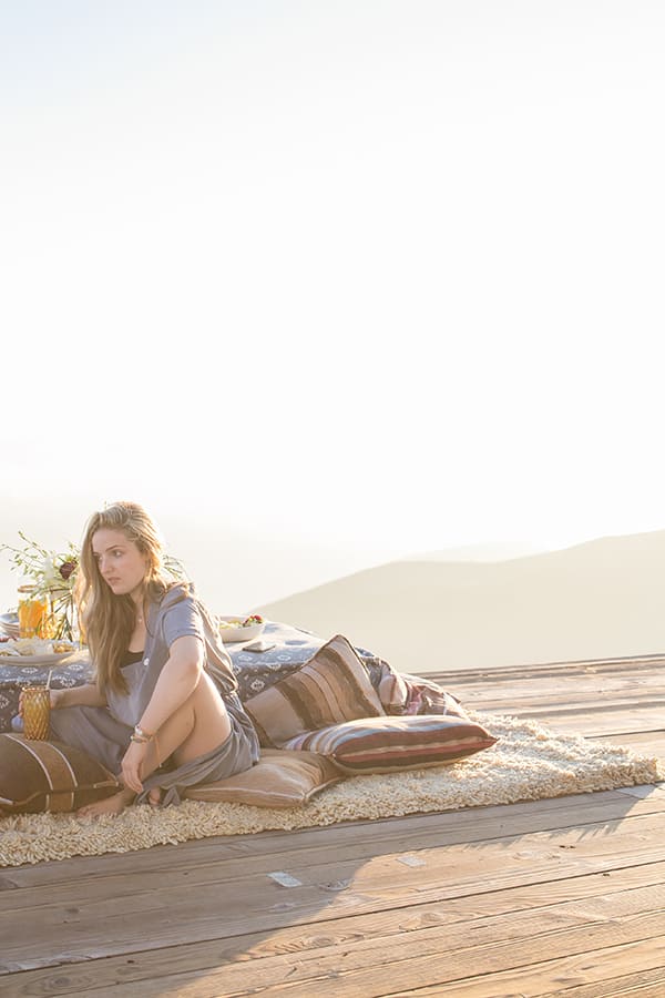 Hanging on a cliff in Malibu.