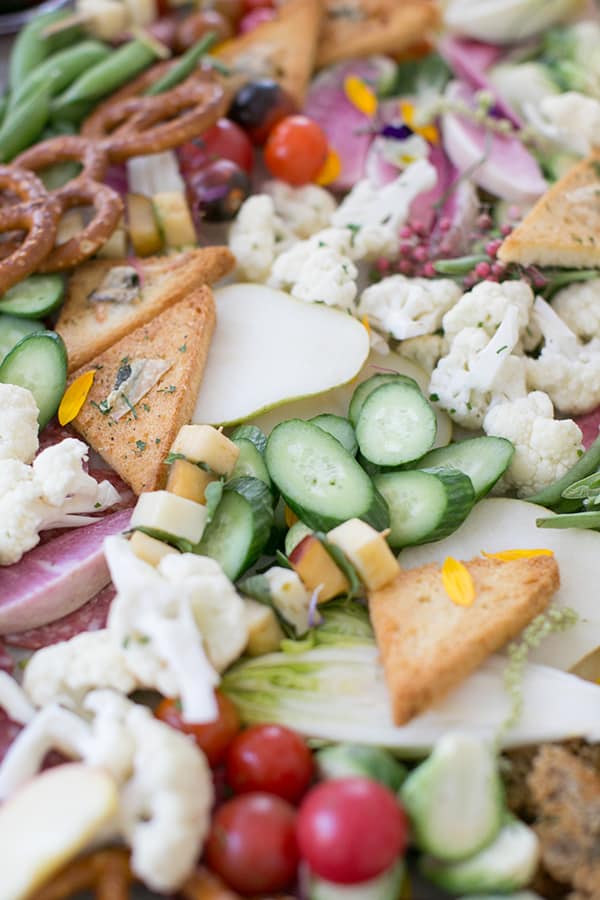 a mix of dipping items for the fondue party