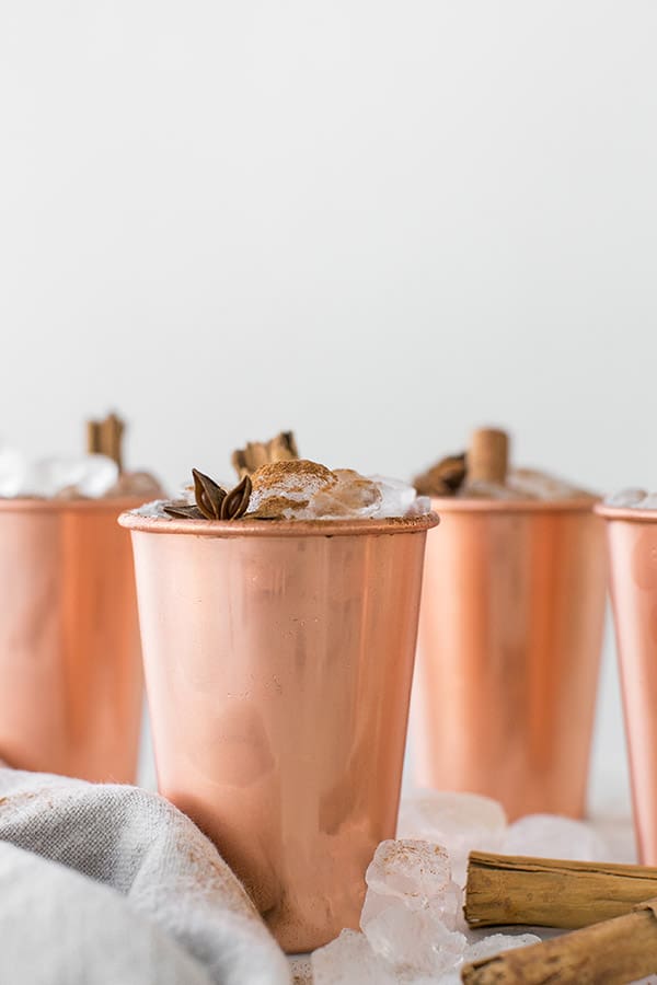 side shot of cold brew coffee recipe in a mug