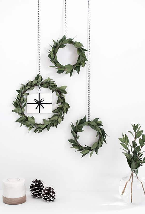 small wreaths hung on a wall