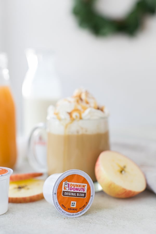 Apple pie coffee made with Dunkin Donuts pods