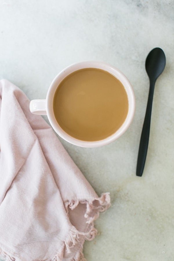 top down shot of cup of coffee