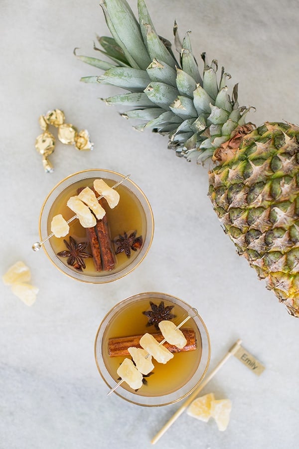 top down shot of cocktails in drink station 