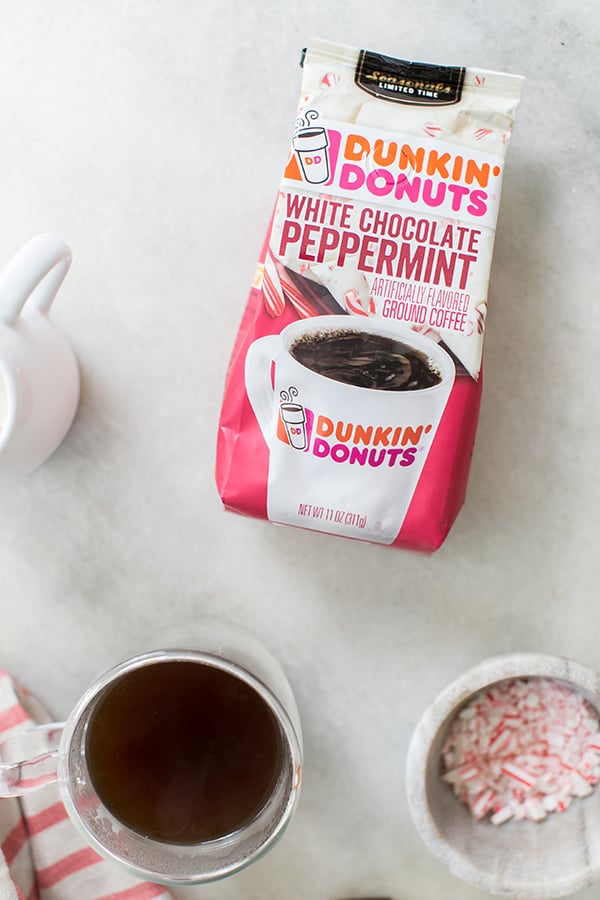top down shot of dunkin donuts coffee in packet