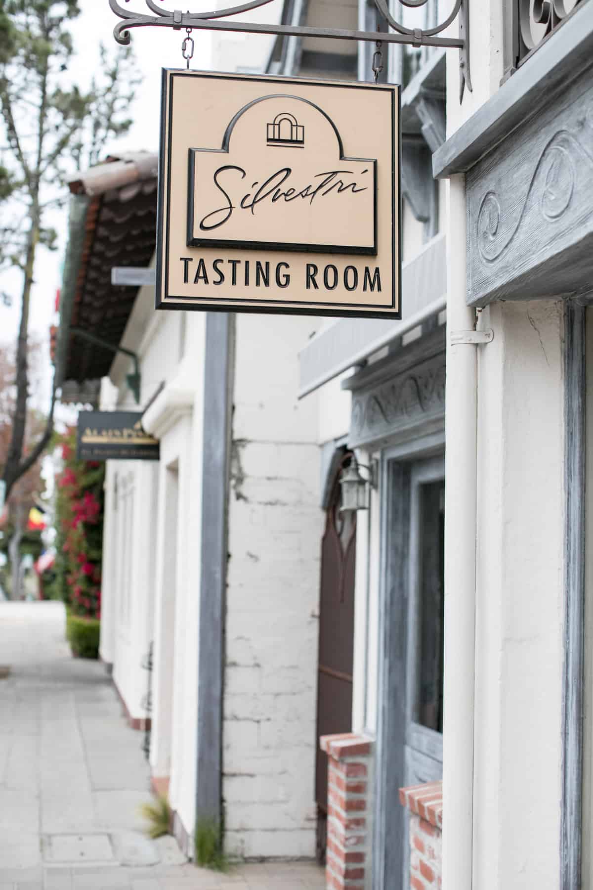 Silvestri tasting room sign outside of the wine room