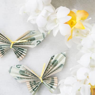 Money Origami Butterfly Lei for Graduation