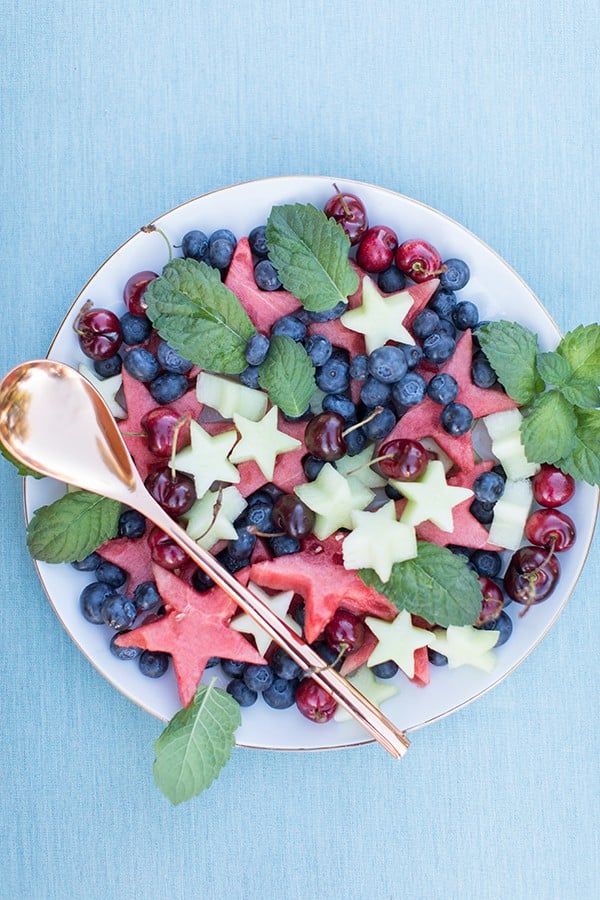 4th if July fruit with star cutouts for a 4th of July party.