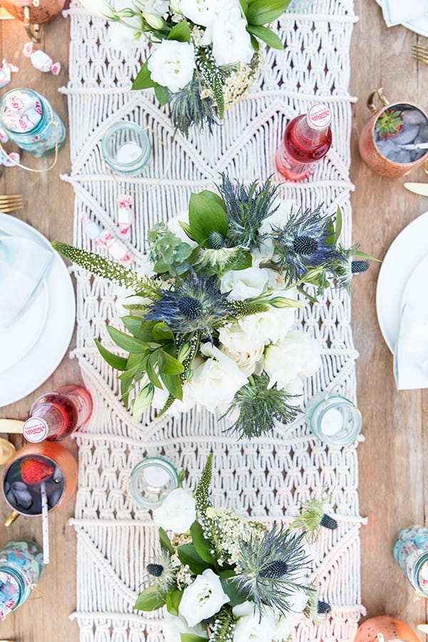 Table setting for the 4th of July