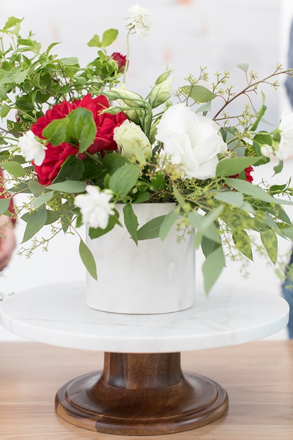 A 4th of July flower arrangement 