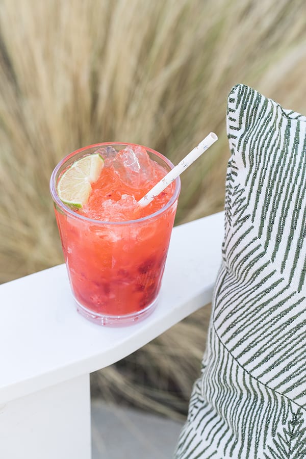 strawberry tequila soda in a glass