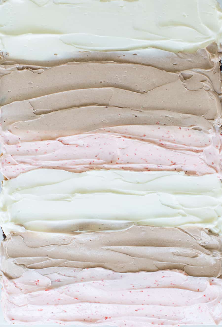 close up of sheet cake with frosting