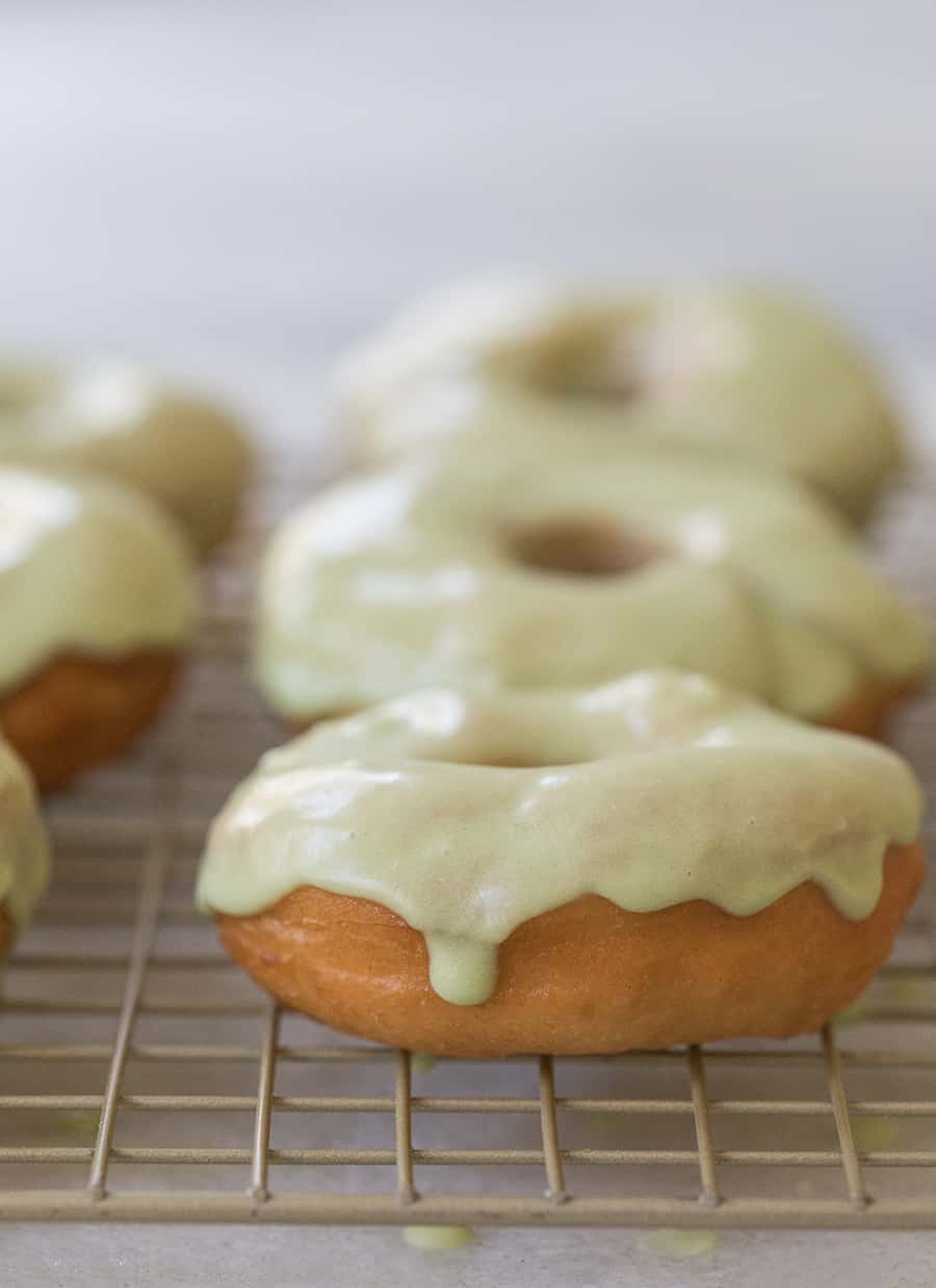 white chocolate matcha glaze