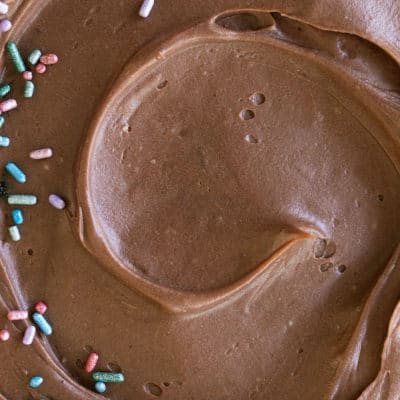 Devil's Food Cake Frosting Recipe with fancy sprinkles
