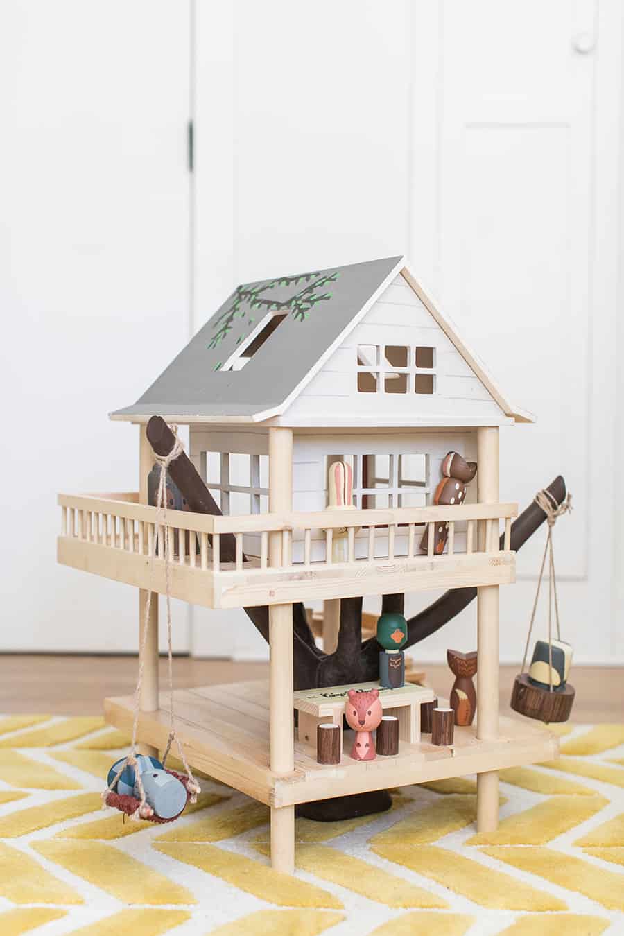 wooden treehouse dollhouse