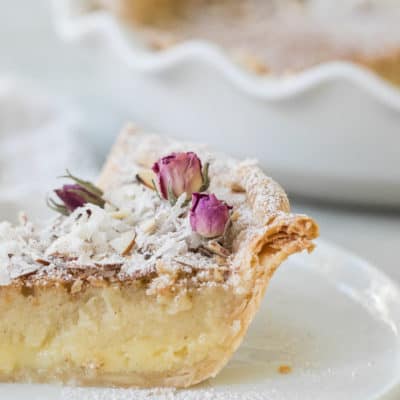 Slice of egg custard pie recipe