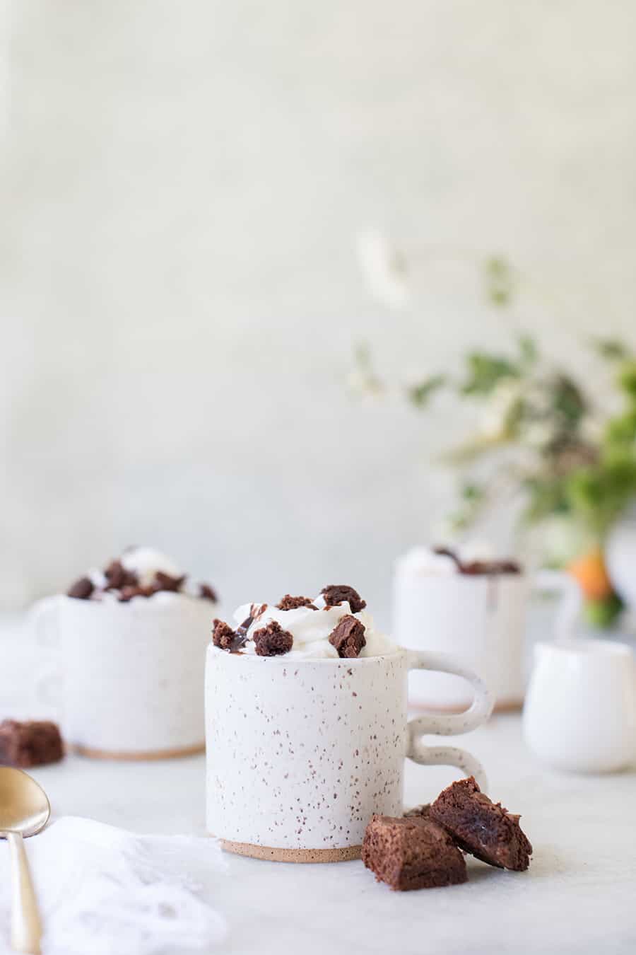 side shot of caramel coffee in a cup