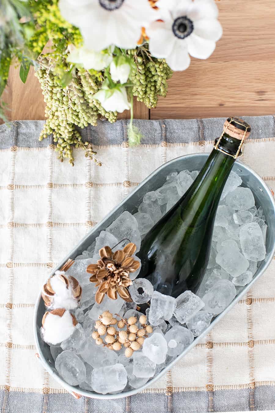 Champagne in a bucket of ice 