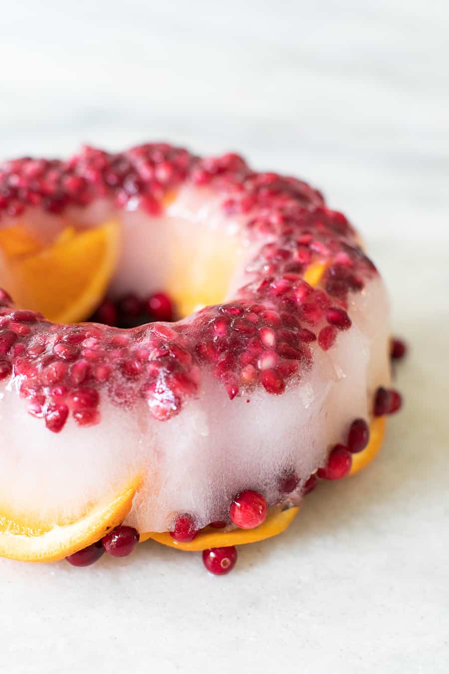 cranberry pomegranate ice ring for a Christmas punch