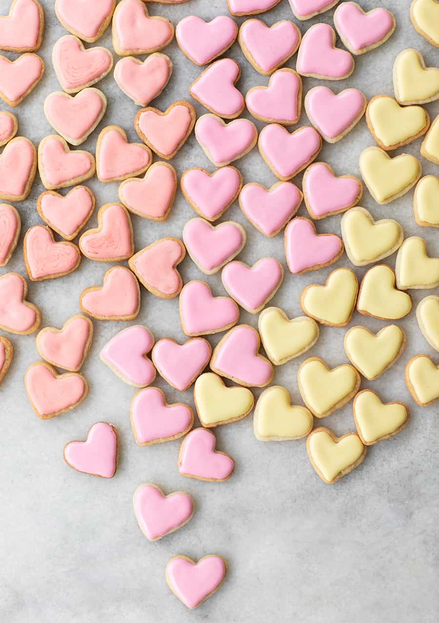 pink heart shaped sugar cookies