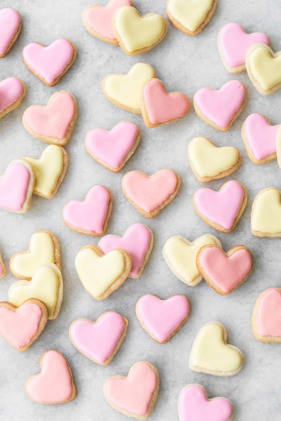 Frosted Mini Heart Shaped Sugar Cookies