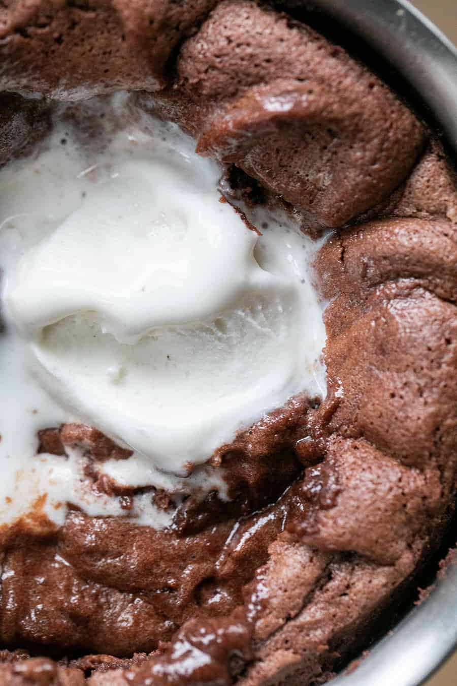 Close up picture of a easy  chocolate flavor souffle