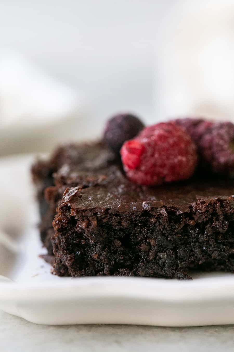 close up of brownie