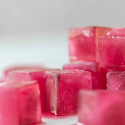 Naturally Dyed Pink Ice Cubes using dried Hibiscus Flowers