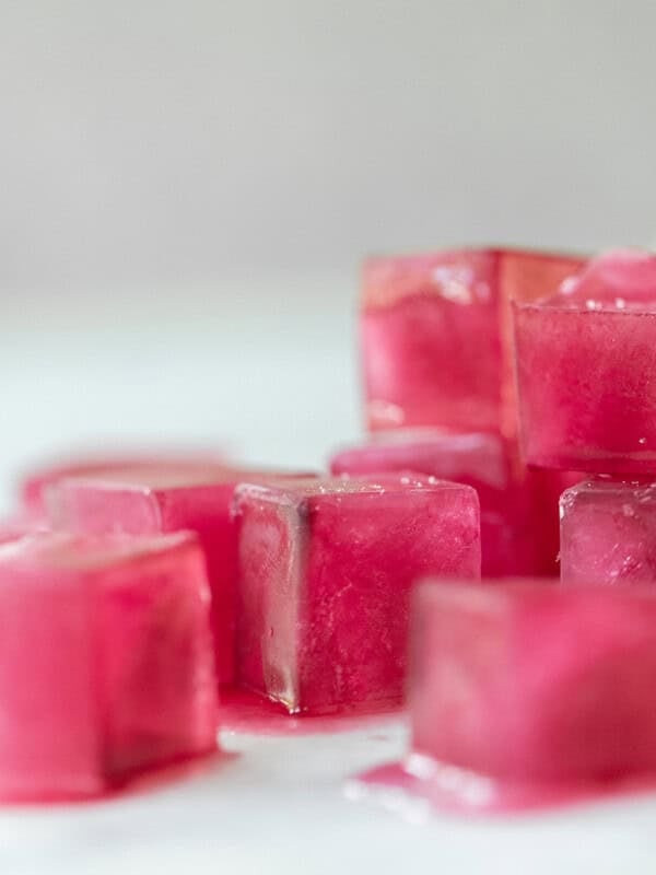 Naturally Dyed Pink Ice Cubes using dried Hibiscus Flowers