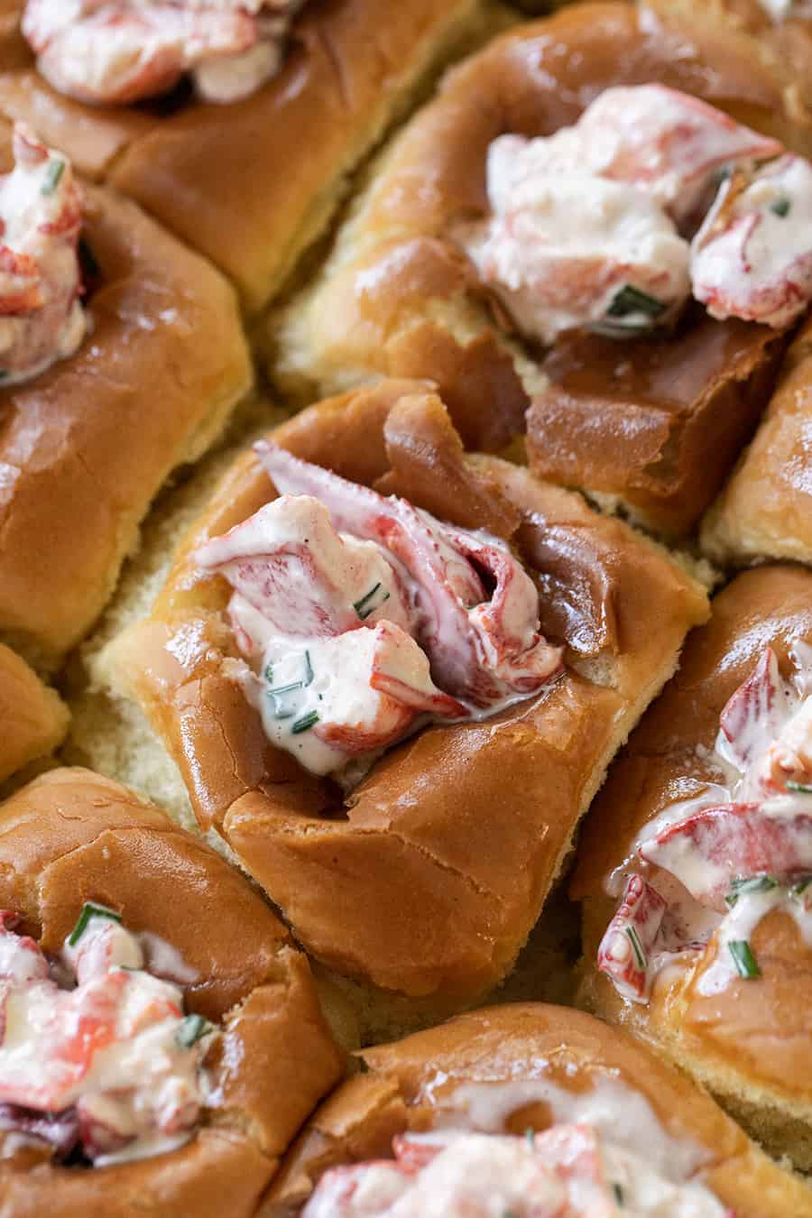 Mini Lobster Rolls on Hawaiian Rolls