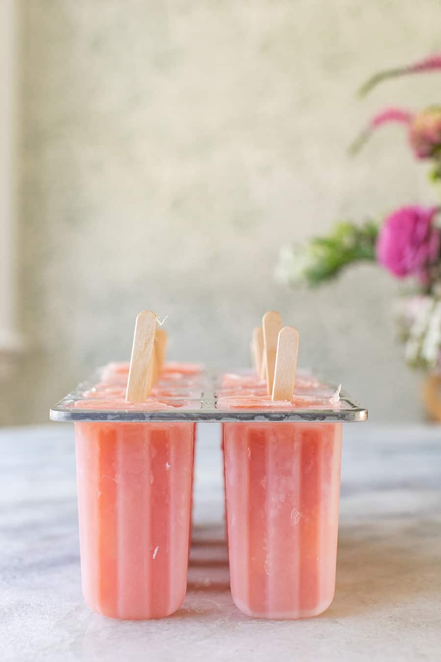 Grapefruit Negroni popsicles in popsicle mold