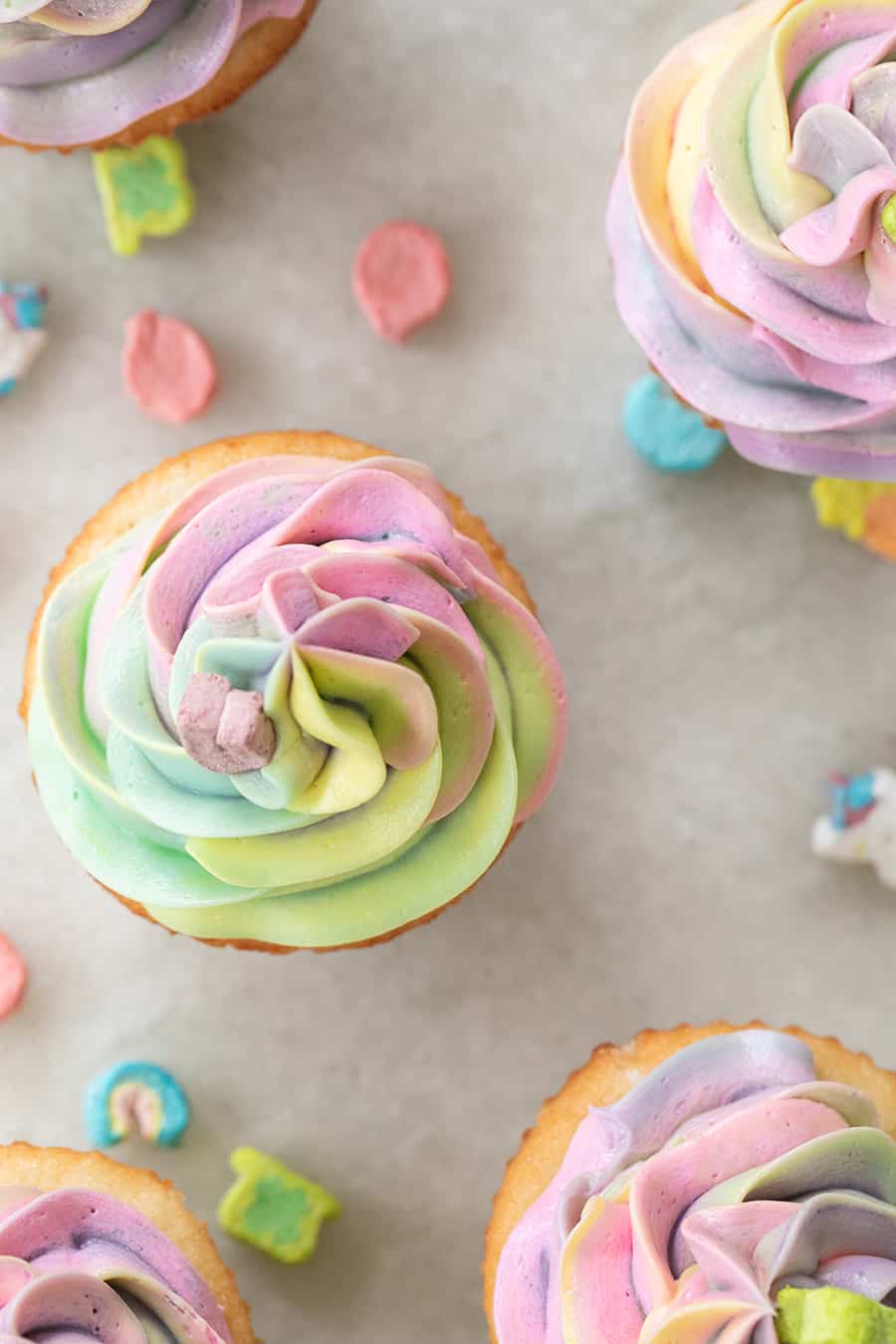 Vanilla Lucky Charms cupcake recipe