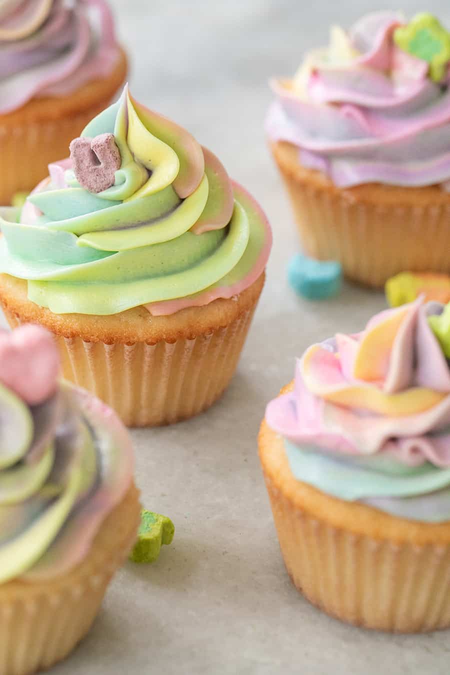 Colorful Lucky Charms Cupcakes