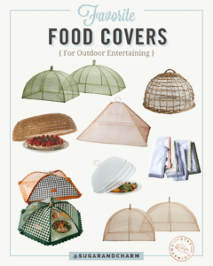Food covers and food domes for outdoor entertaining.
